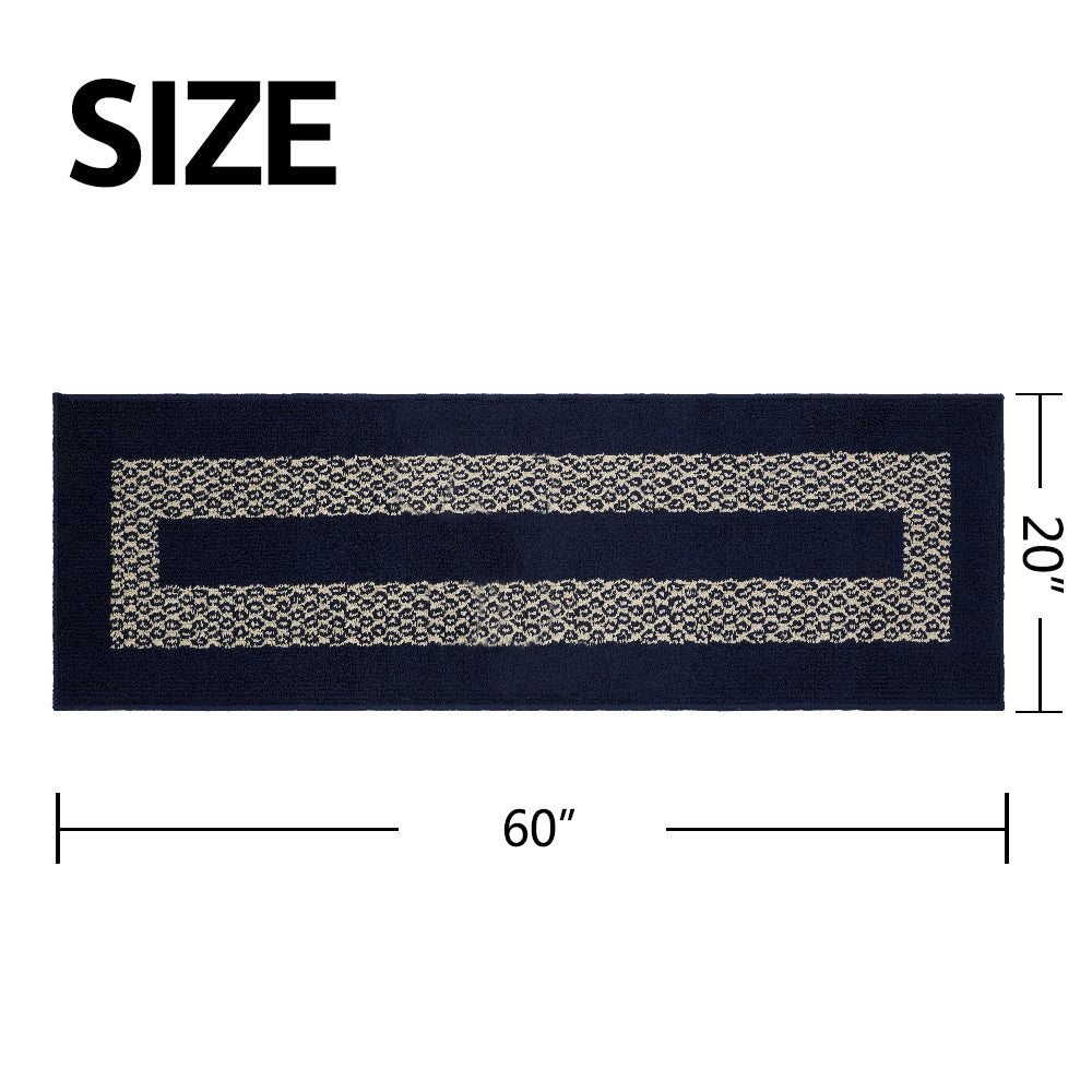 Decor Non-Slip Back Soft Runner Area Carpet Floor Area Rug Indoor Accent Decorative Mat, Diamond Navy Blue