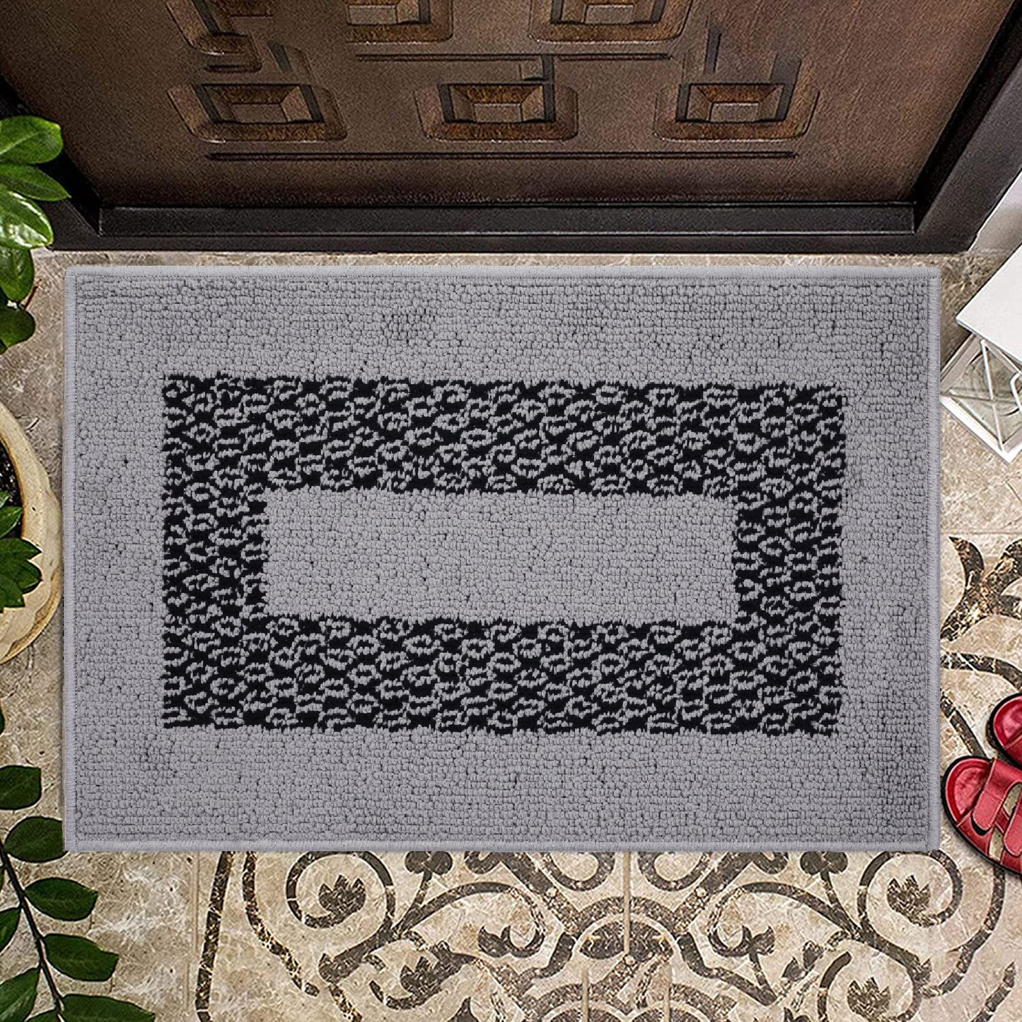 Decor Non-Slip Back Soft Runner Area Carpet Floor Area Rug Indoor Accent Decorative Mat, Diamond Silver