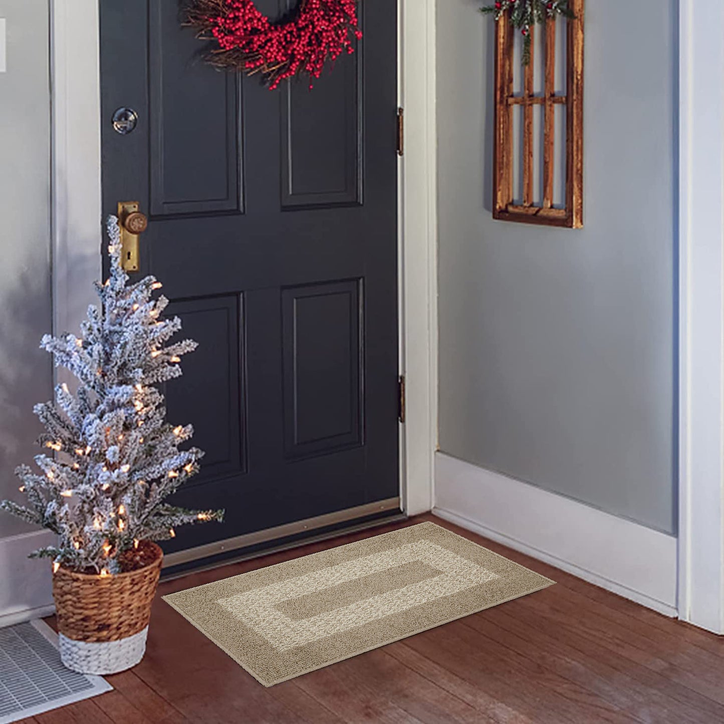 Decor Non-Slip Back Soft Runner Area Carpet Floor Area Rug Indoor Accent Decorative Mat, Diamond Taupe