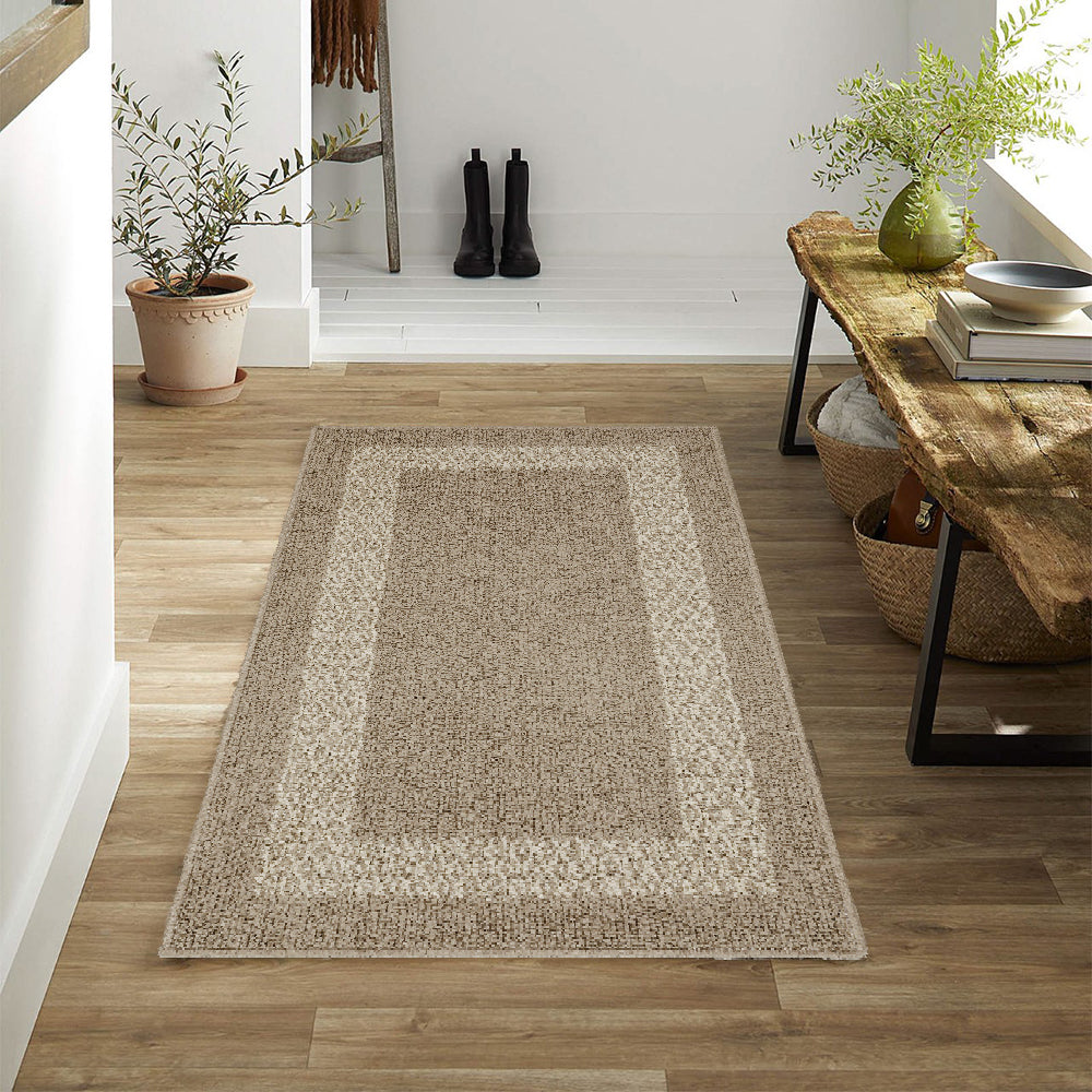 Decor Non-Slip Back Soft Runner Area Carpet Floor Area Rug Indoor Accent Decorative Mat, Diamond Taupe