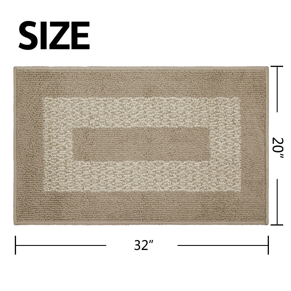 Decor Non-Slip Back Soft Runner Area Carpet Floor Area Rug Indoor Accent Decorative Mat, Diamond Taupe