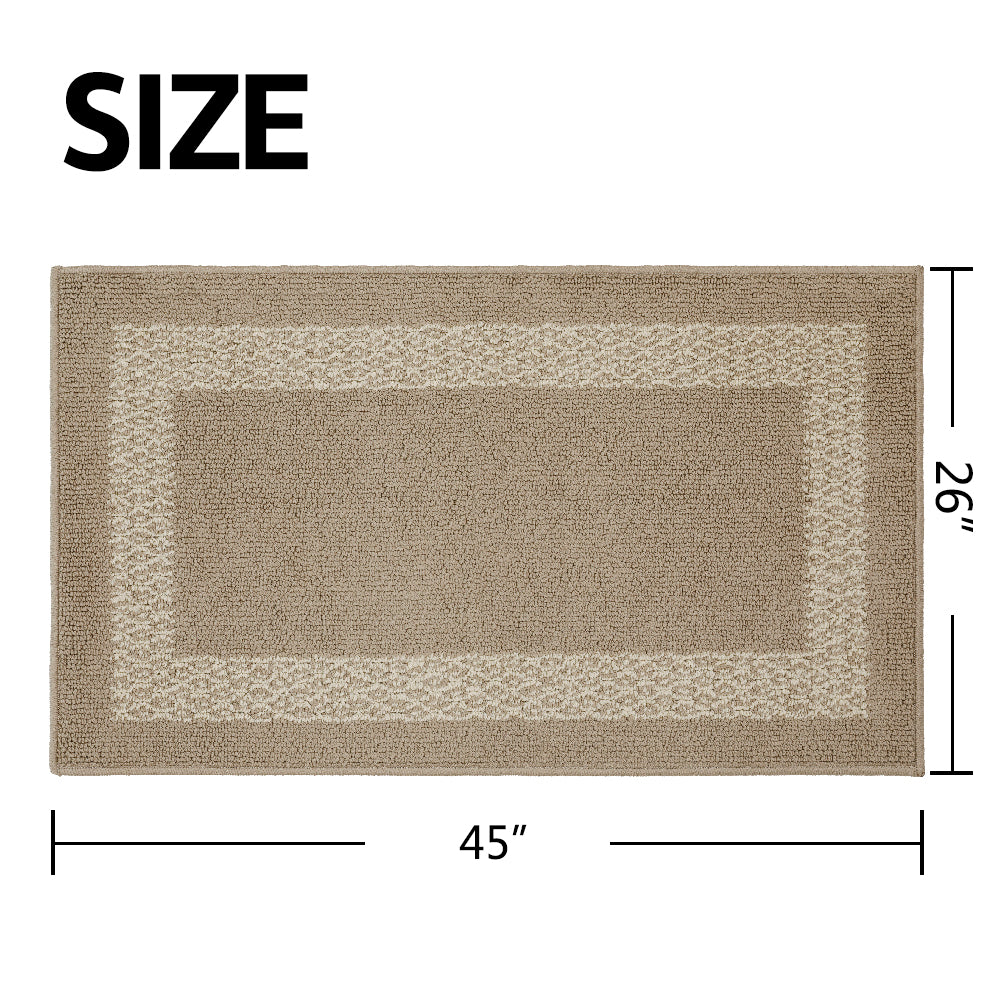 Decor Non-Slip Back Soft Runner Area Carpet Floor Area Rug Indoor Accent Decorative Mat, Diamond Taupe