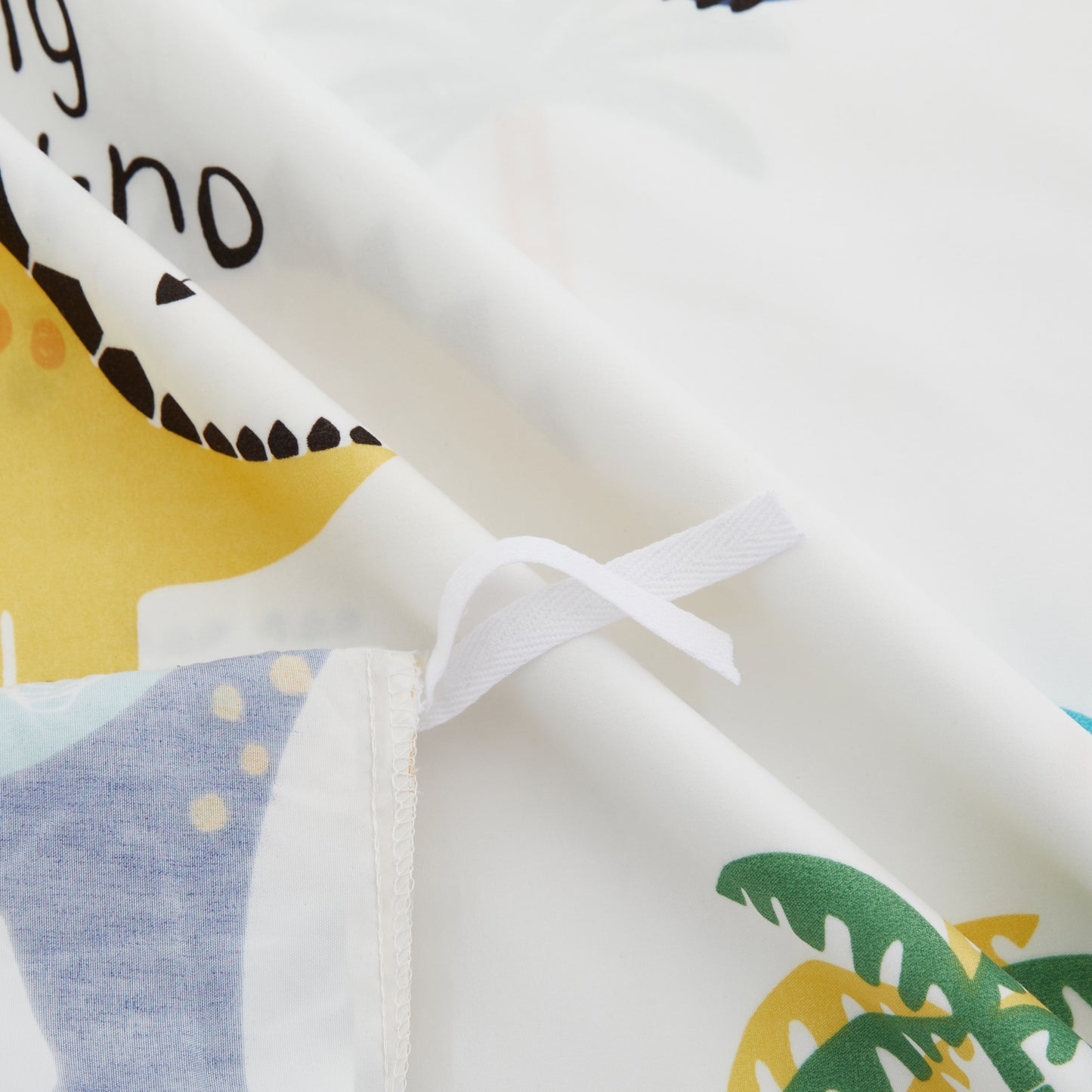 Kids Boys Printed 600 Thread Count Soft Cotton Percale Duvet Cover Set with Corner Tie and Zipper, Cartoon Dinosaur Zoo Dino