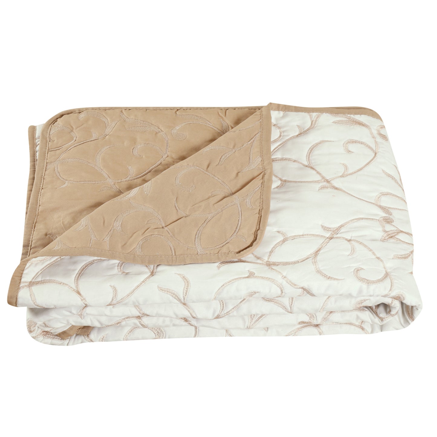 Embroidered Stitching Soft Bedding Solid Summer Quilt Set, Branch Pattern