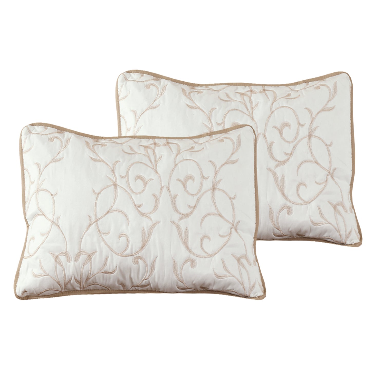 Embroidered Stitching Soft Bedding Solid Summer Quilt Set, Branch Pattern