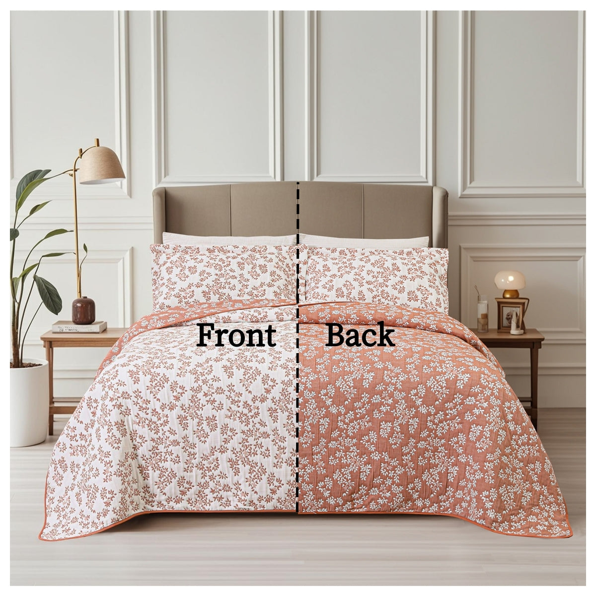 Jacquard Embroidered Stitching Soft Bedding Solid Summer Quilt Set, Pink Floral