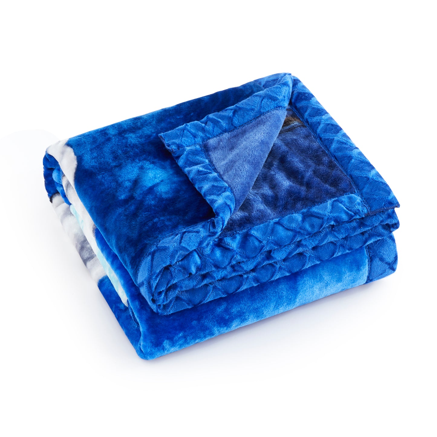 Printed Reversible Woven Fluffy Plush Soft Warm Korean Style 2 Ply Flannel Fleece Throw Animal Mink Blanket, 78" x 86" Bald Eagle Dolphin
