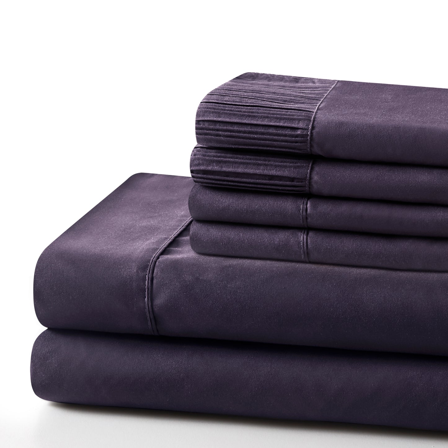 Solid Rayon from Bamboo Soft Silky Deep Pocket Bedding All Season Sheet Set, Eggplant