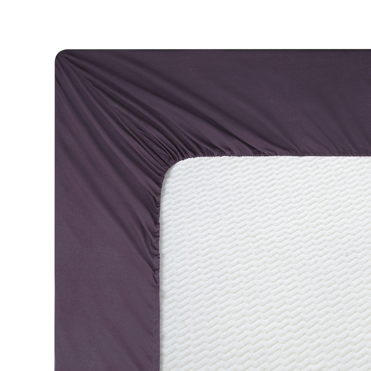 600 Thread Count Cotton Percale Soft Deep Pocket Solid Bedding All Season Sheet Set, Eggplant