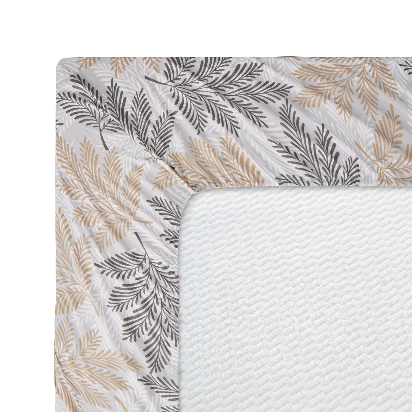 Printed Rayon from Bamboo Soft Deep Pocket Bedding All Season Sheet Set, Taupe Grey Leaves