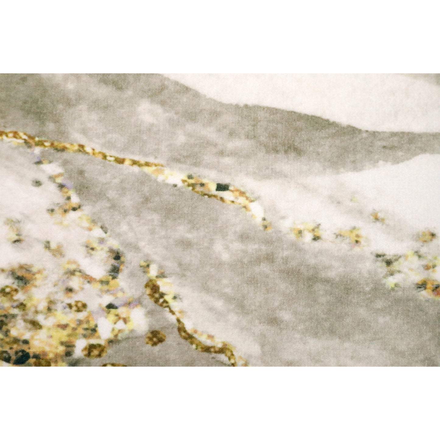 Decor Non-Slip Back Soft Area Carpet Floor Area Rug Indoor Accent Decorative Mat, Modern Gold Grey Marble Greek Key Design, 5 x 7 Feet