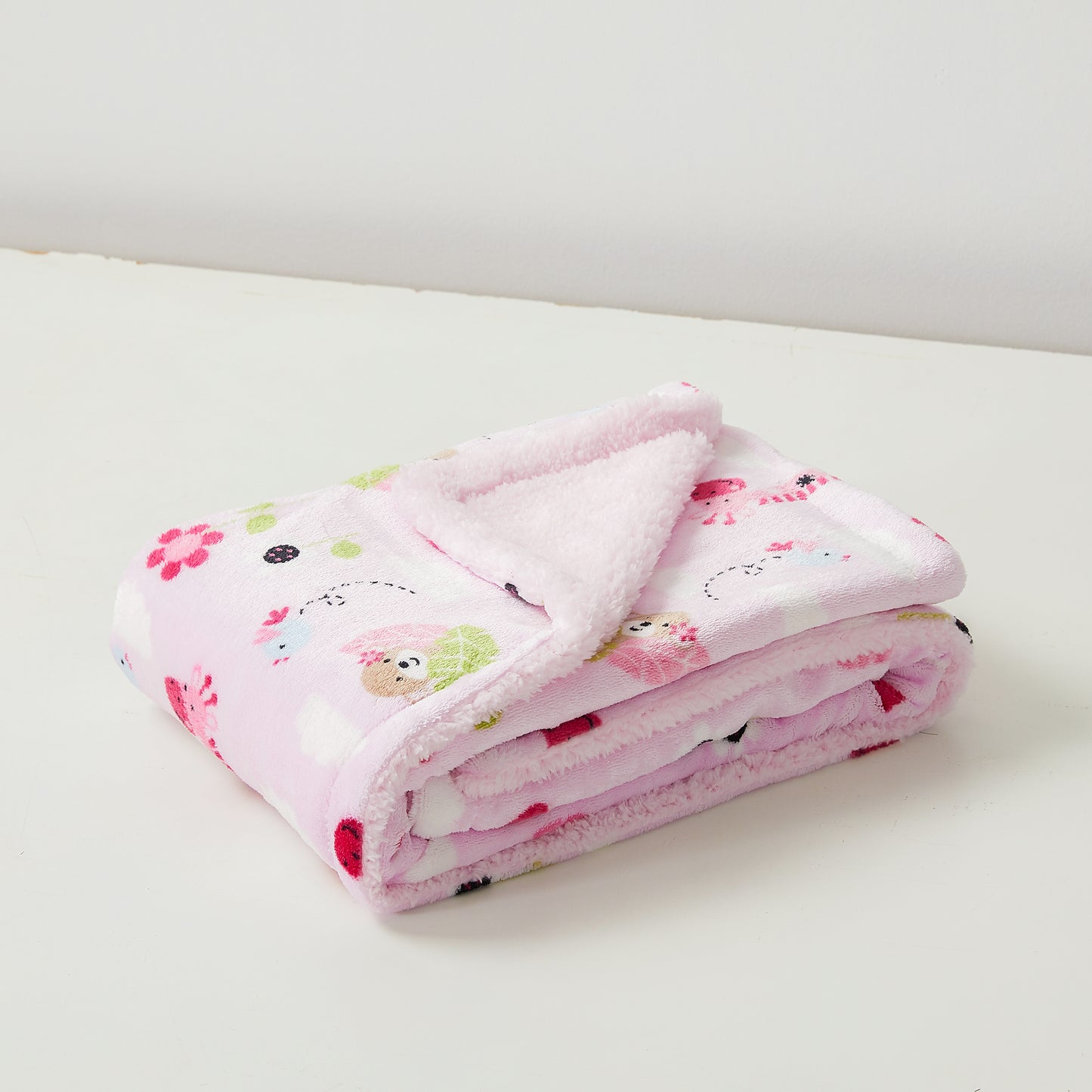 Kid Printed Fluffy Plush Soft Warm Flannel Fleece Children Throw Sherpa Kids Blanket, 30" x 40" Pink Giraffe Monkey
