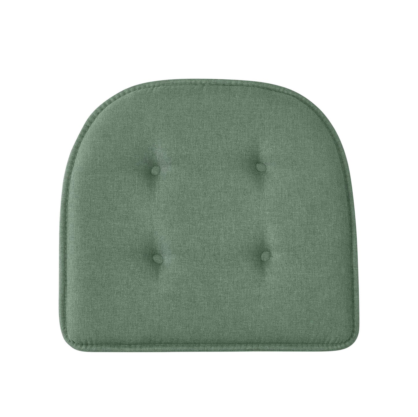 Memory Foam U-Shaped Premium Thick Seat Pad Tufted Nonslip Rubber Back Indoor Kitchen Chair Cushion 17 x 16 Inch, Green