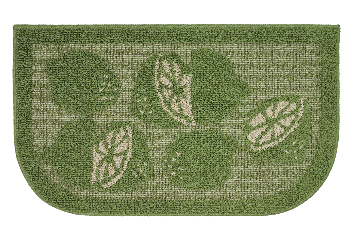 Decor Non-Slip Back Water Absorbent Soft Woven Runner Area Carpet Floor Mat Indoor Kitchen Rug, Green Lime Design