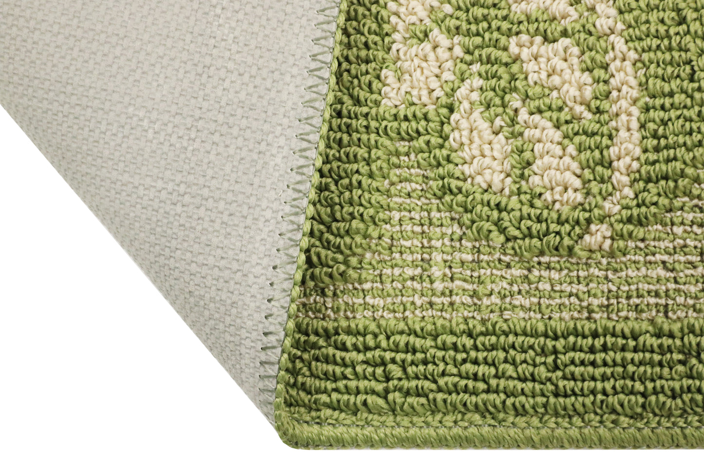 Decor Non-Slip Back Water Absorbent Soft Woven Runner Area Carpet Floor Mat Indoor Kitchen Rug, Green Lime Design