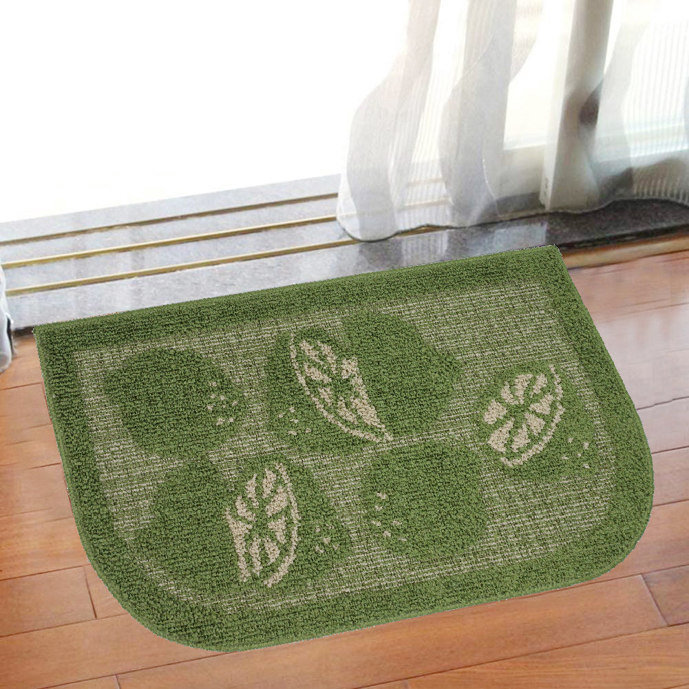 Decor Non-Slip Back Water Absorbent Soft Woven Runner Area Carpet Floor Mat Indoor Kitchen Rug, Green Lime Design