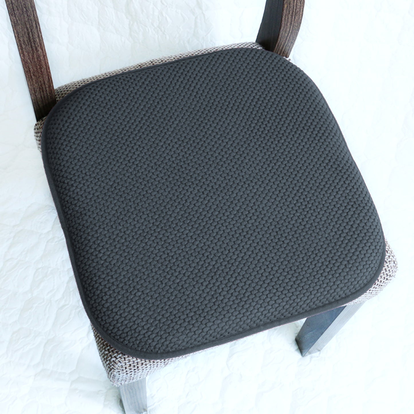 Memory Foam Honeycomb Premium Thick Chair Nonslip Rubber Back Seat Pads Kitchen Chair Cushion Set 16 x 16 Inch, Grey