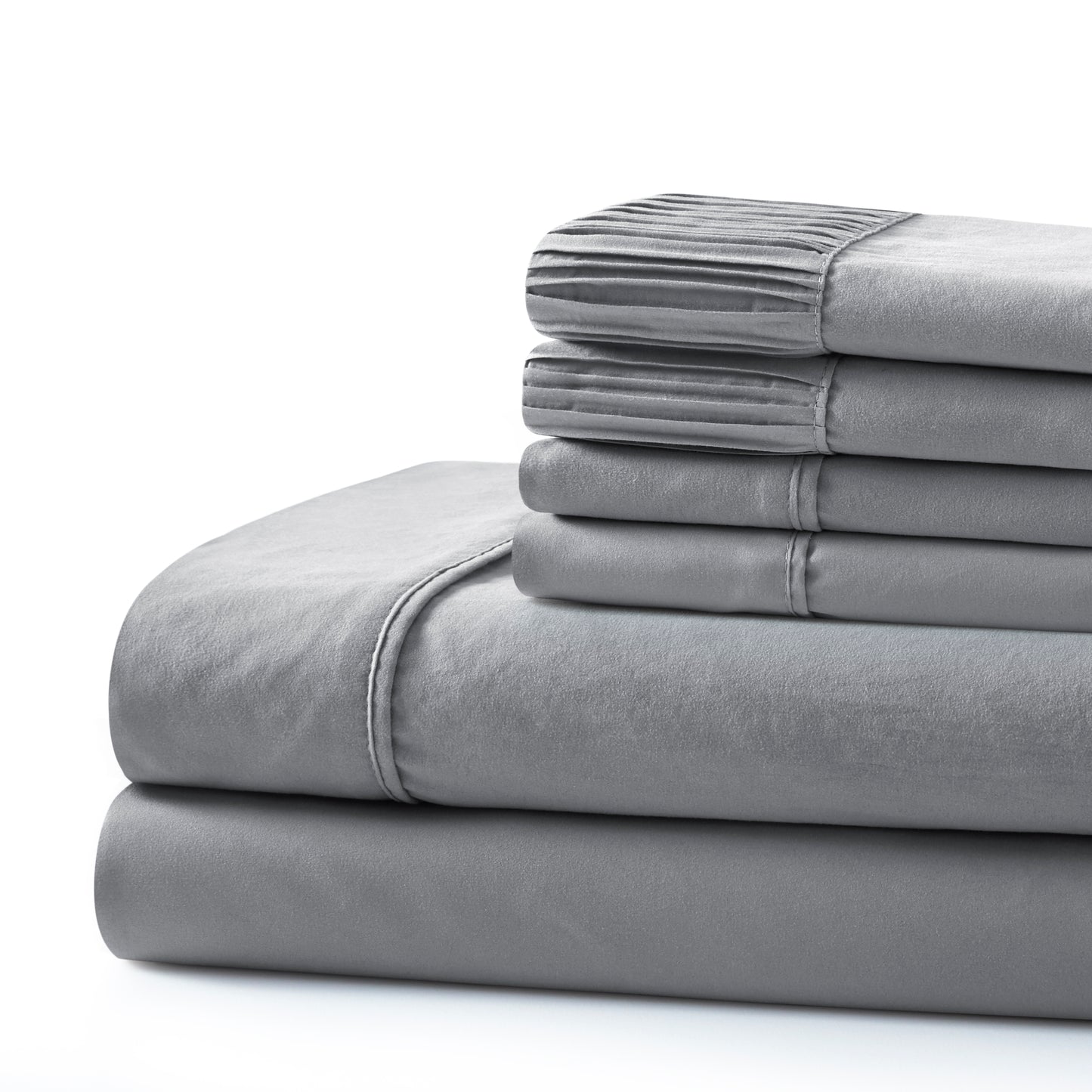Solid Rayon from Bamboo Soft Silky Deep Pocket Bedding All Season Sheet Set, Grey