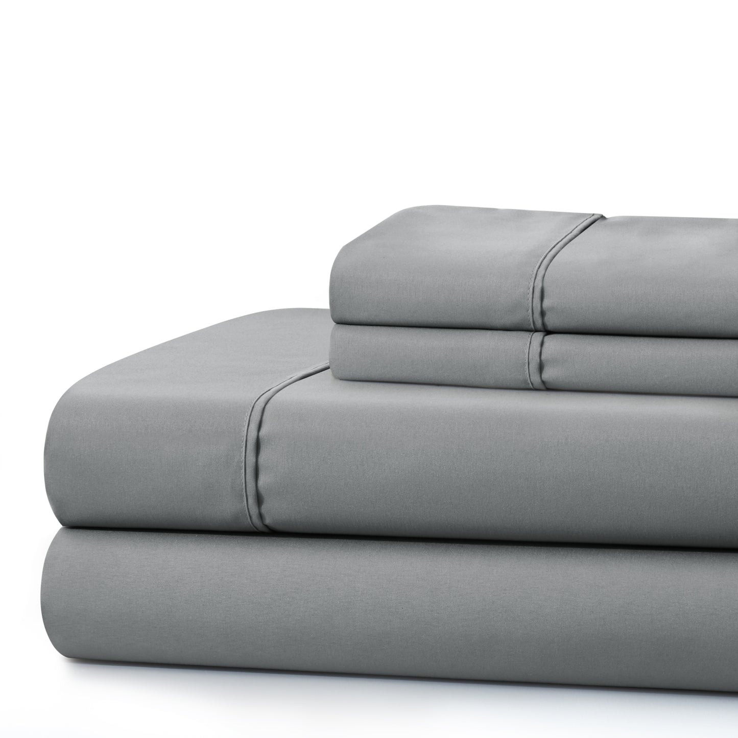 600 Thread Count Cotton Percale Soft Deep Pocket Solid Bedding All Season Sheet Set, Grey