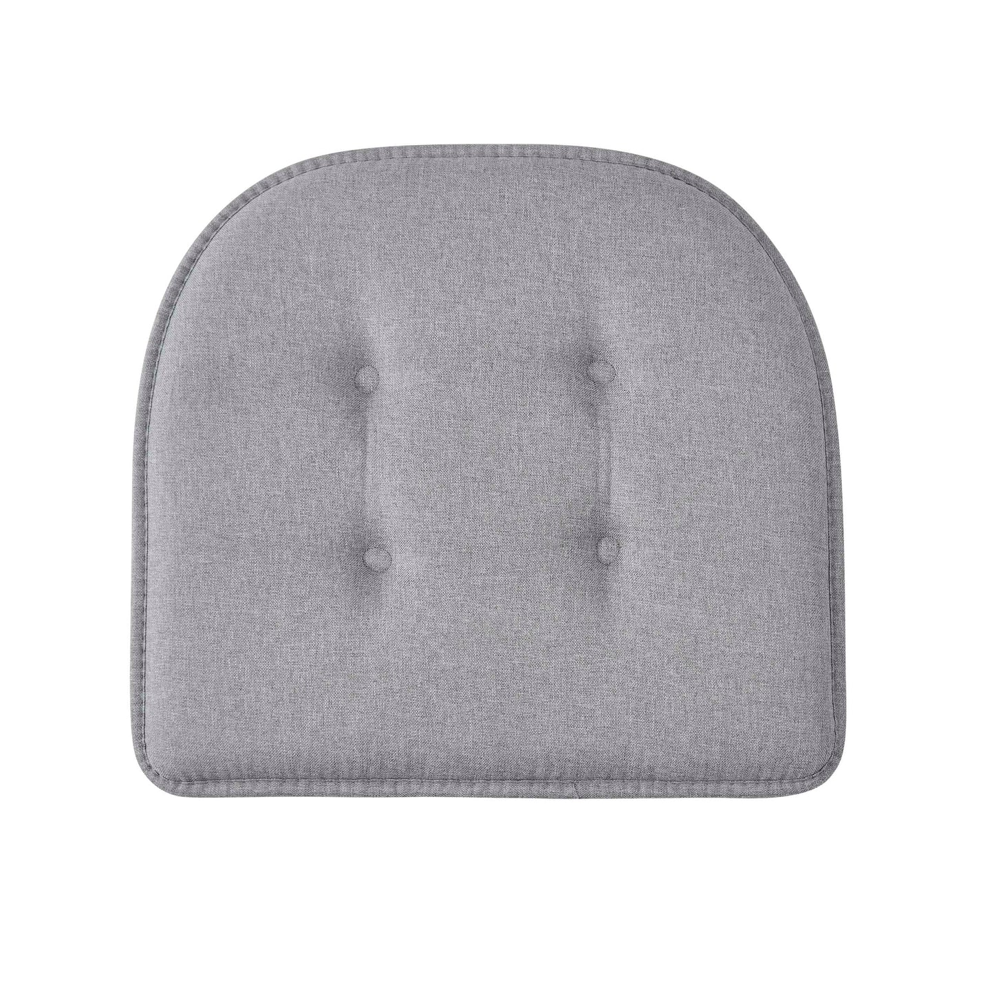 Memory Foam U-Shaped Premium Thick Seat Pad Tufted Nonslip Rubber Back Indoor Kitchen Chair Cushion 17 x 16 Inch, Grey
