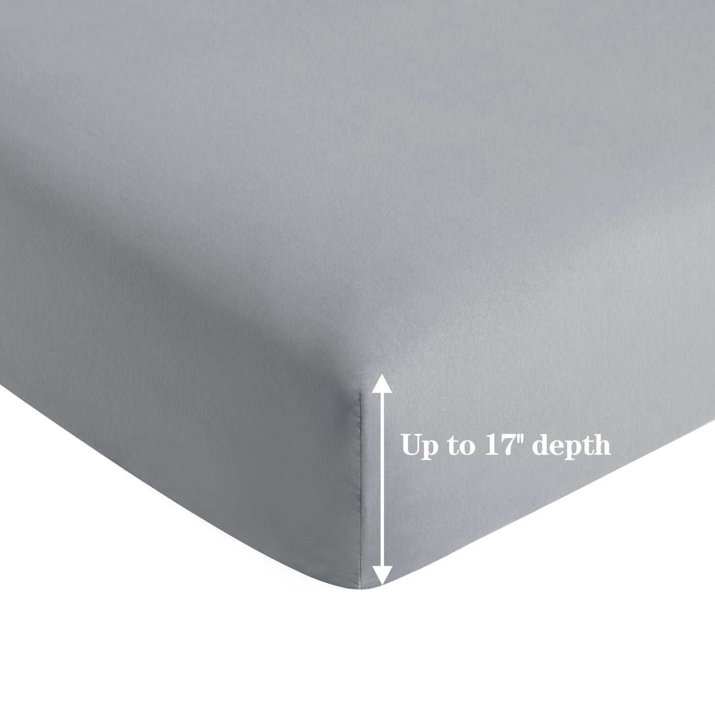 600 Thread Count Cotton Percale Soft Deep Pocket Solid Bedding All Season Sheet Set, Grey