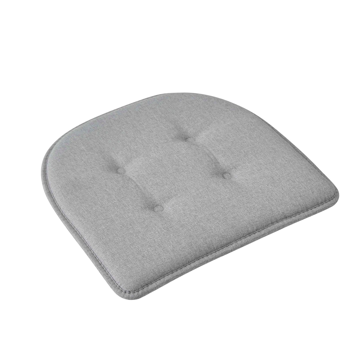 Memory Foam U-Shaped Premium Thick Seat Pad Tufted Nonslip Rubber Back Indoor Kitchen Chair Cushion 17 x 16 Inch, Grey