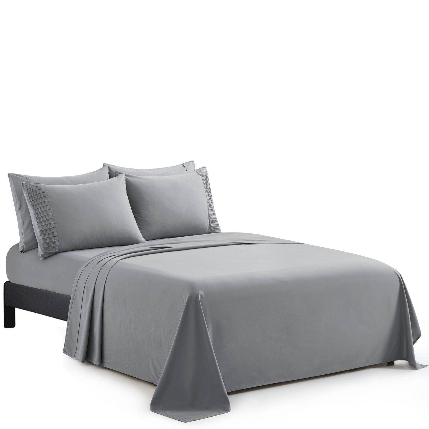 Solid Rayon from Bamboo Soft Silky Deep Pocket Bedding All Season Sheet Set, Grey