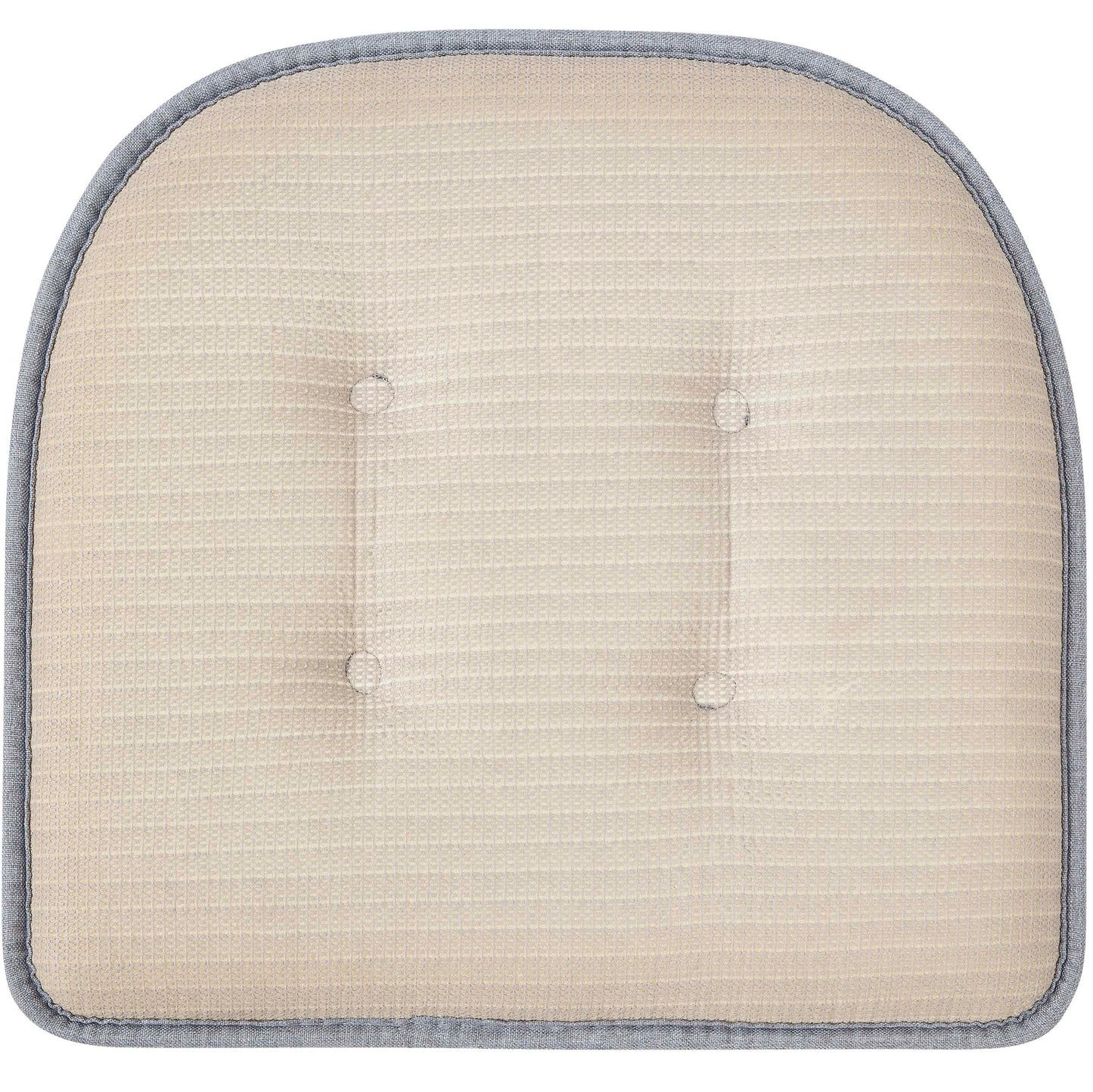 Memory Foam U-Shaped Premium Thick Seat Pad Tufted Nonslip Rubber Back Indoor Kitchen Chair Cushion 17 x 16 Inch, Grey