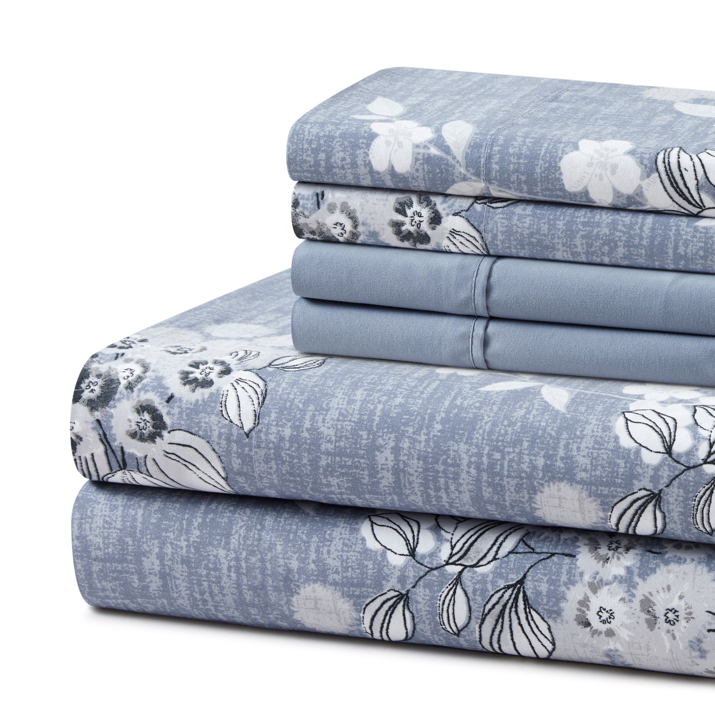 Printed Rayon from Bamboo Soft Deep Pocket Bedding All Season Sheet Set, Romantic Inkwash Floral