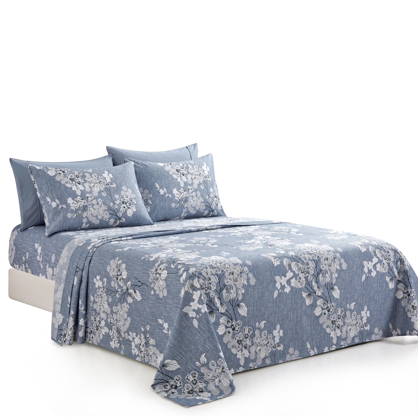 Printed Rayon from Bamboo Soft Deep Pocket Bedding All Season Sheet Set, Romantic Inkwash Floral