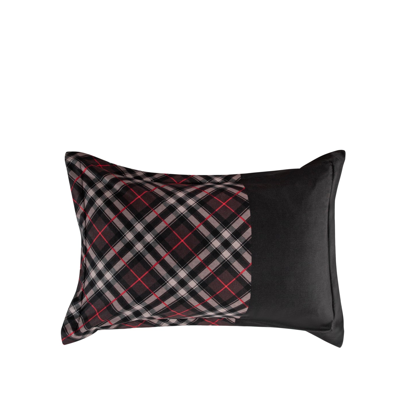 Home Decor Soft Luxury Fluffy Goose Down Alternative Bedding Printed Comforter Set, Modern Black Grey Geometric Plaid