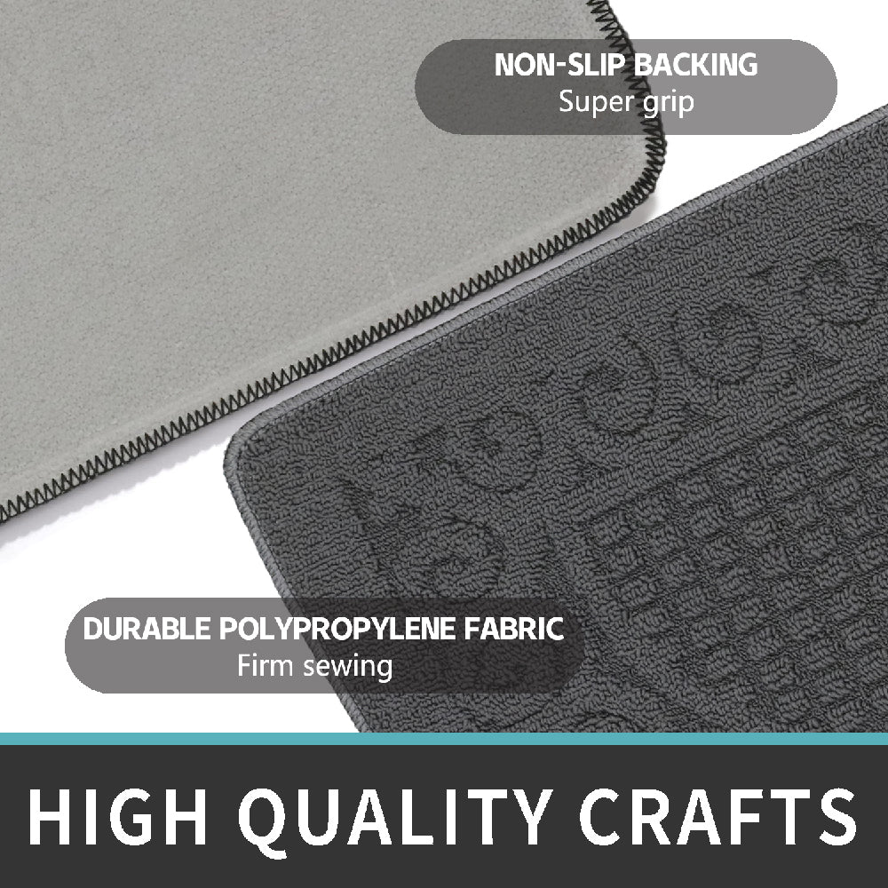 Jacquard Solid Decor Non-Slip Carpet Floor Mat Indoor Kitchen Rug, Half Moon 20 x 32 Inch