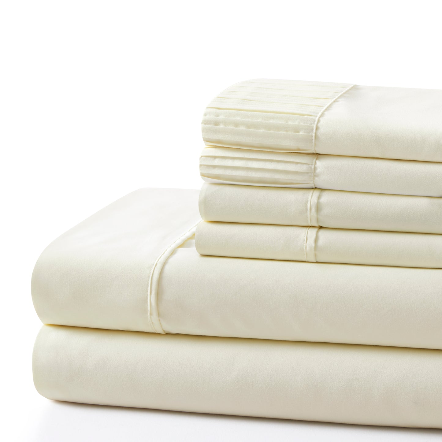 Solid Rayon from Bamboo Soft Silky Deep Pocket Bedding All Season Sheet Set, Ivory