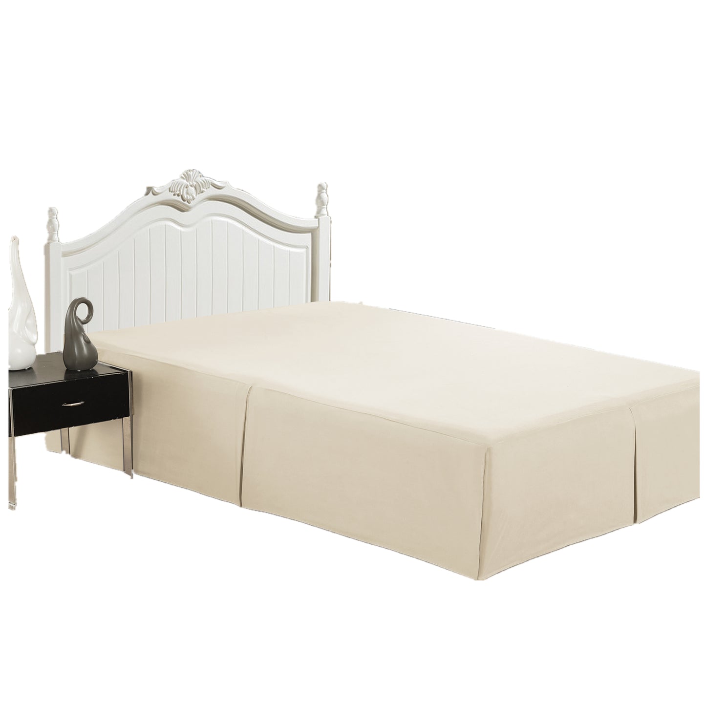 Solid Tailored Rayon from Bamboo Soft Bedskirt All Season Deep Pocket Dust Ruffle Bed Skirt, Ivory