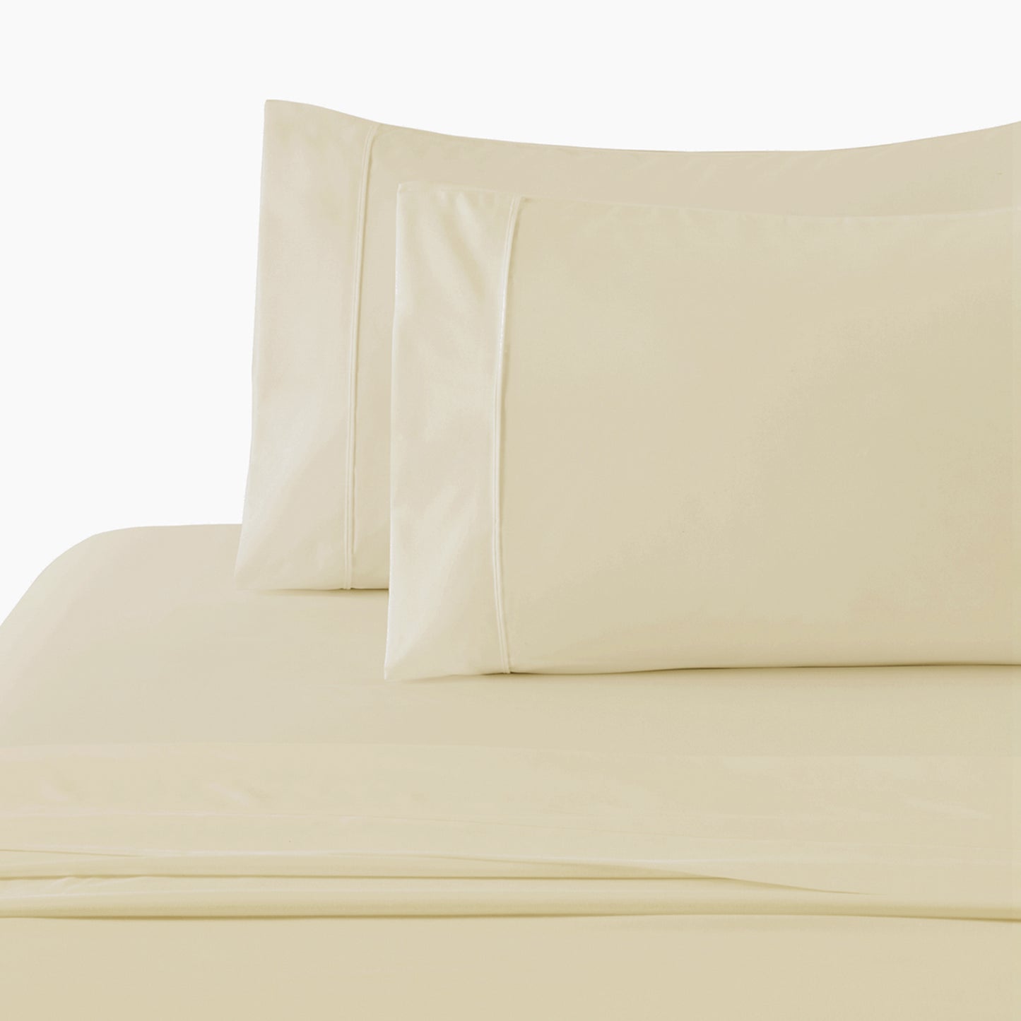 600 Thread Count Cotton Percale Soft Deep Pocket Solid Bedding All Season Sheet Set, Ivory