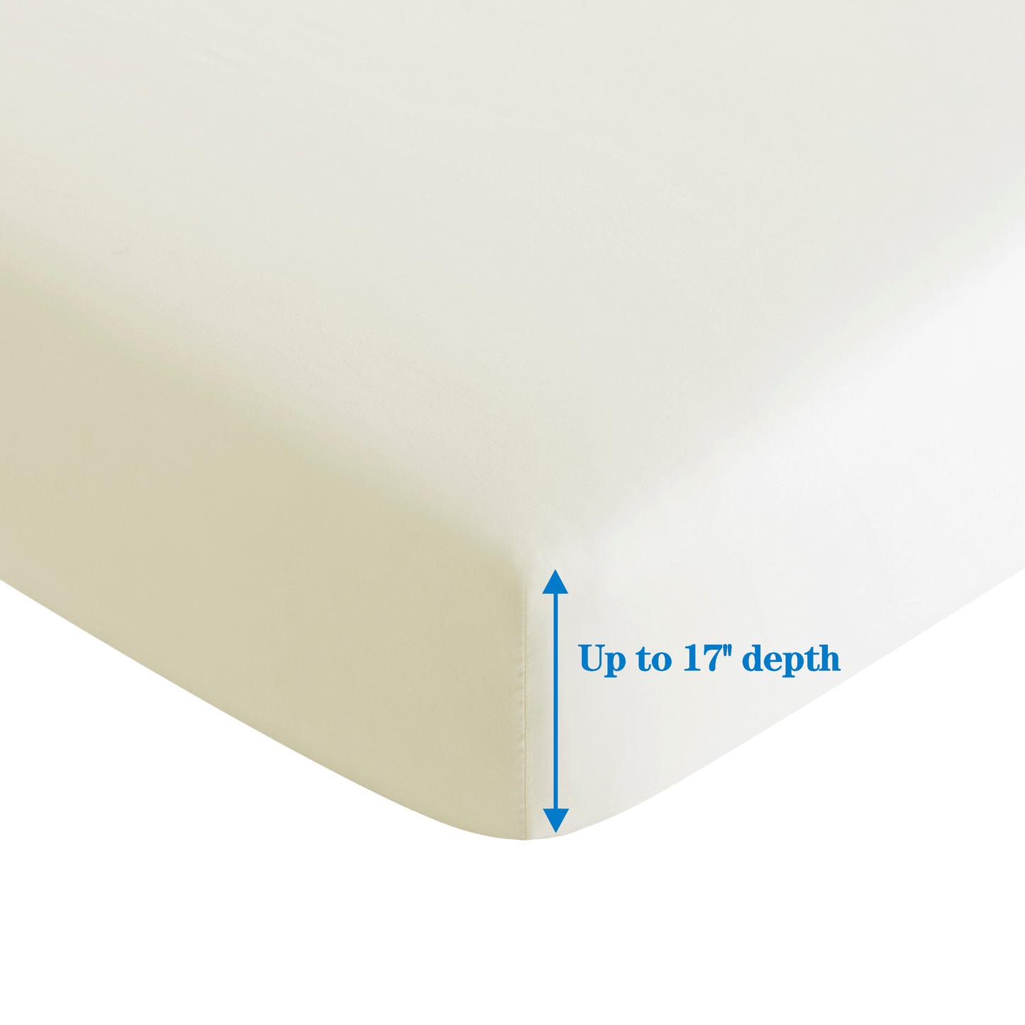 Solid Rayon from Bamboo Soft Silky Deep Pocket Bedding All Season Sheet Set, Ivory