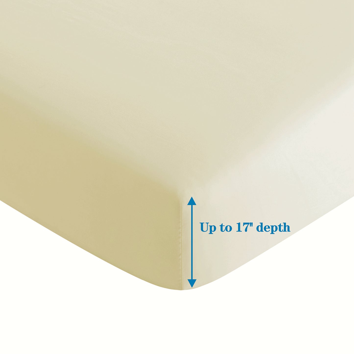 600 Thread Count Cotton Percale Soft Deep Pocket Solid Bedding All Season Sheet Set, Ivory