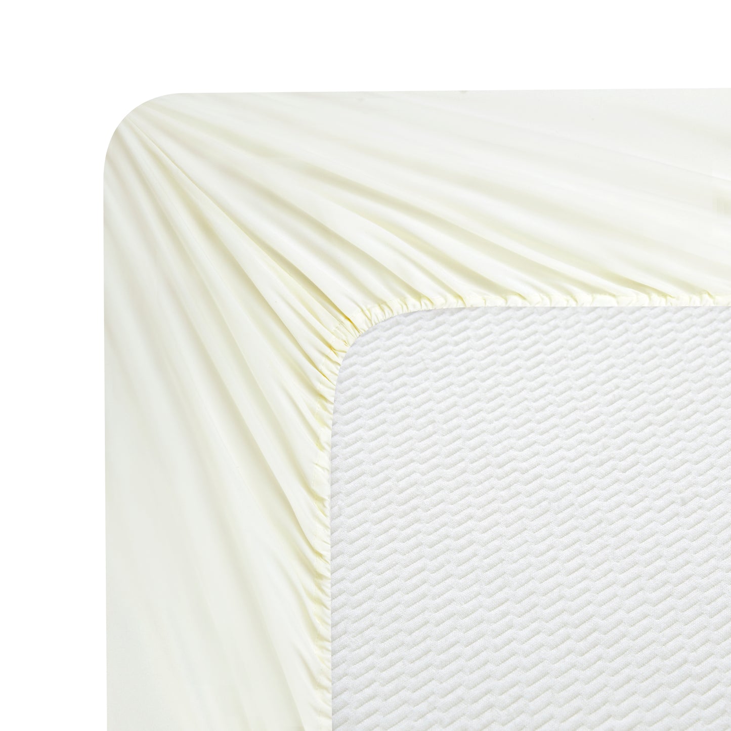 Solid Rayon from Bamboo Soft Silky Deep Pocket Bedding All Season Sheet Set, Ivory