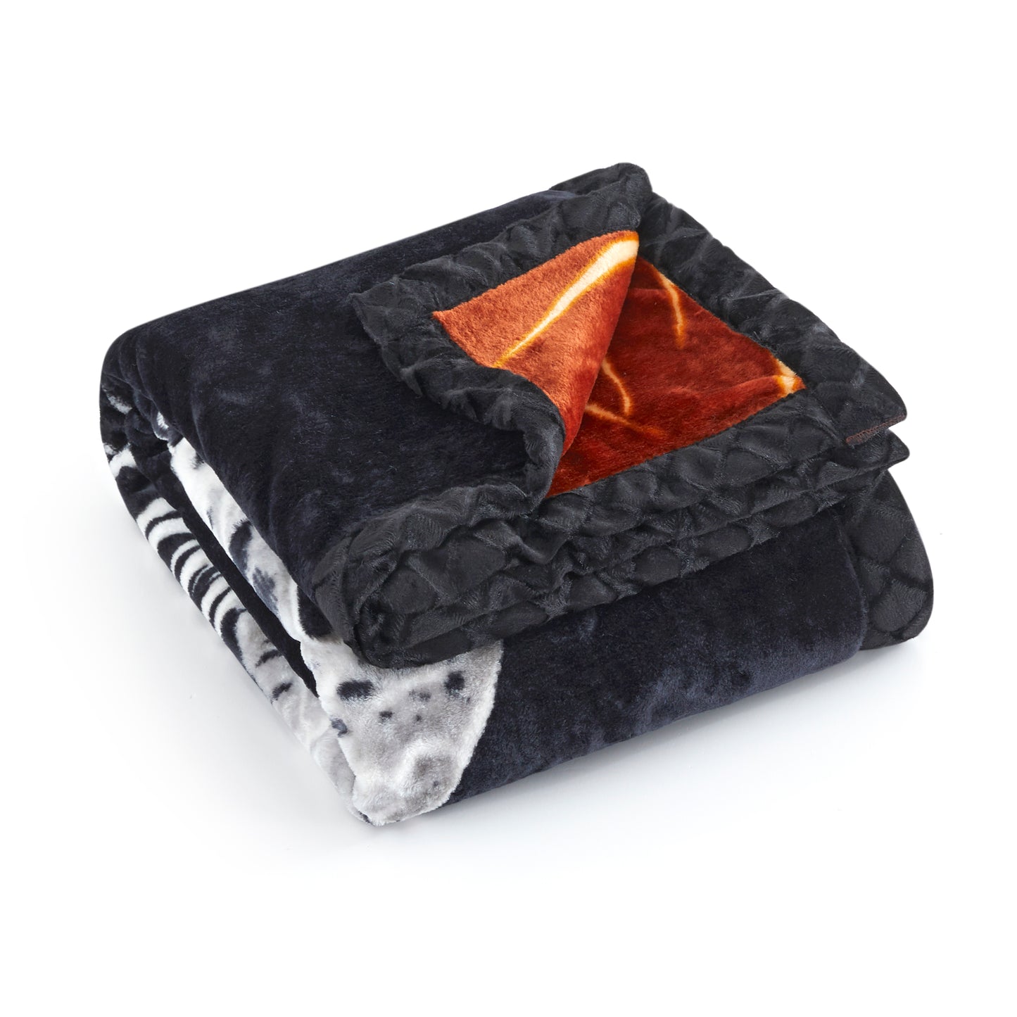 Printed Reversible Woven Fluffy Plush Soft Warm Korean Style 2 Ply Flannel Fleece Throw Animal Mink Blanket, 78" x 86" Leopard Lion