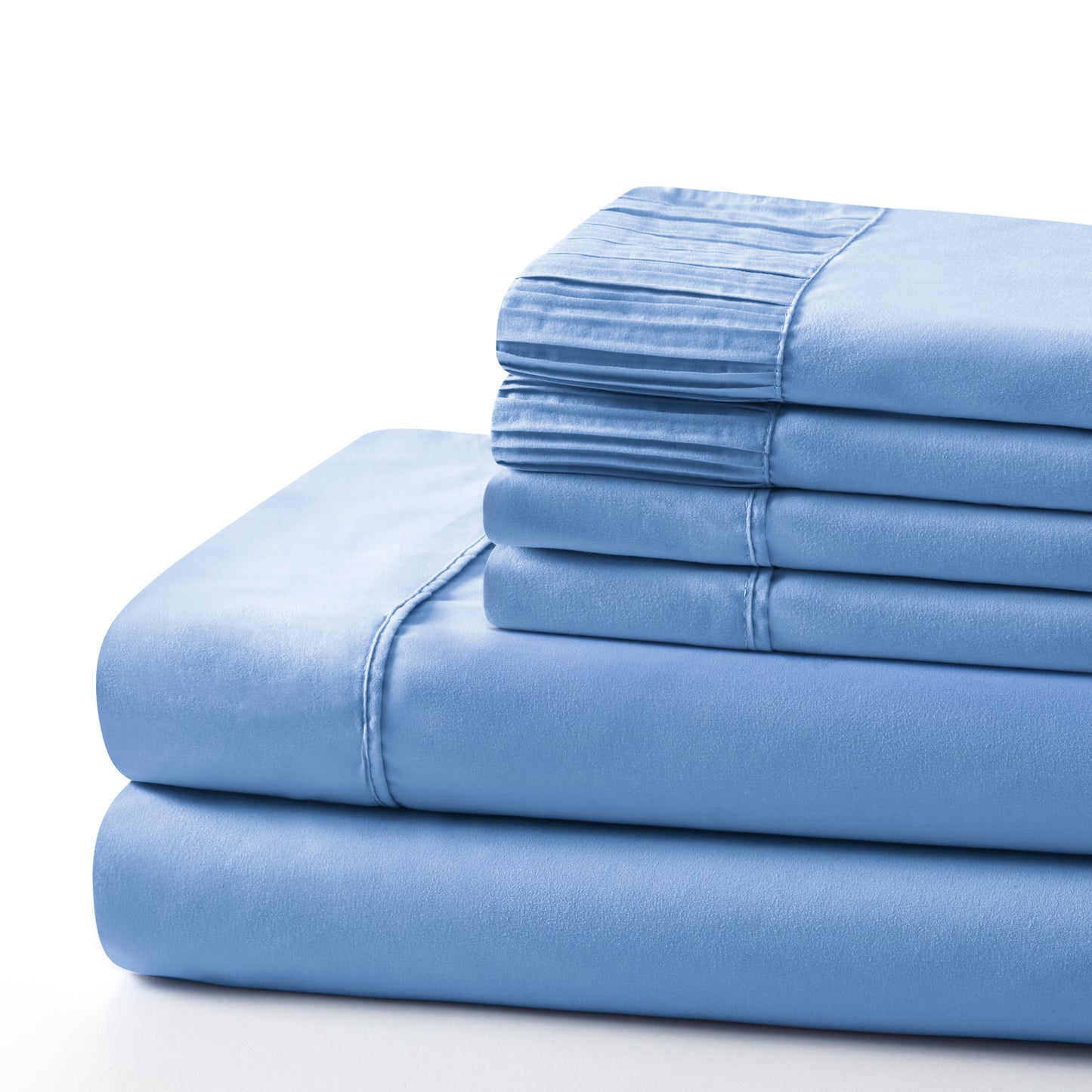 Solid Rayon from Bamboo Soft Silky Deep Pocket Bedding All Season Sheet Set, Light Blue