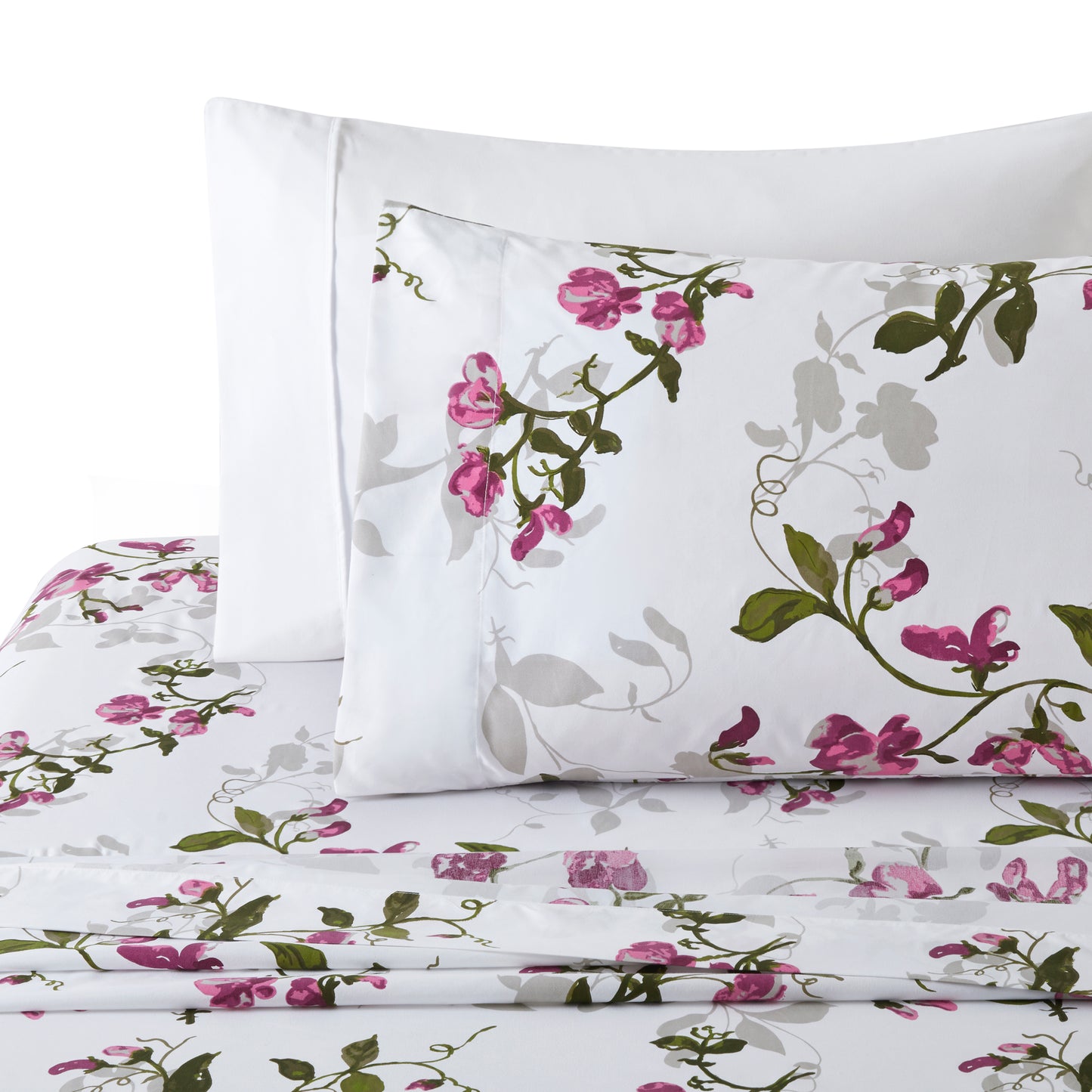 Printed Rayon from Bamboo Soft Deep Pocket Bedding All Season Sheet Set, Pink Light Floral
