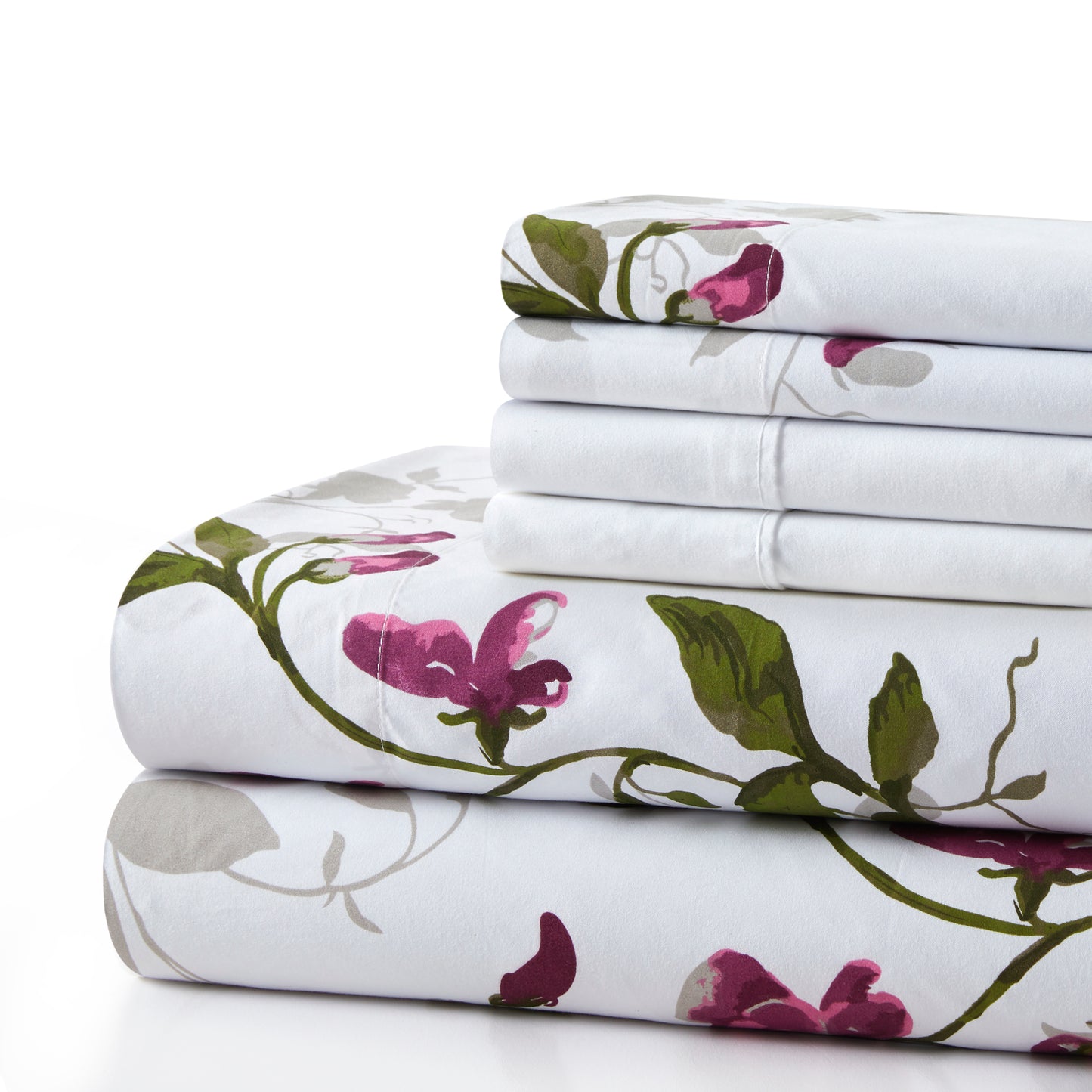 Printed Rayon from Bamboo Soft Deep Pocket Bedding All Season Sheet Set, Pink Light Floral