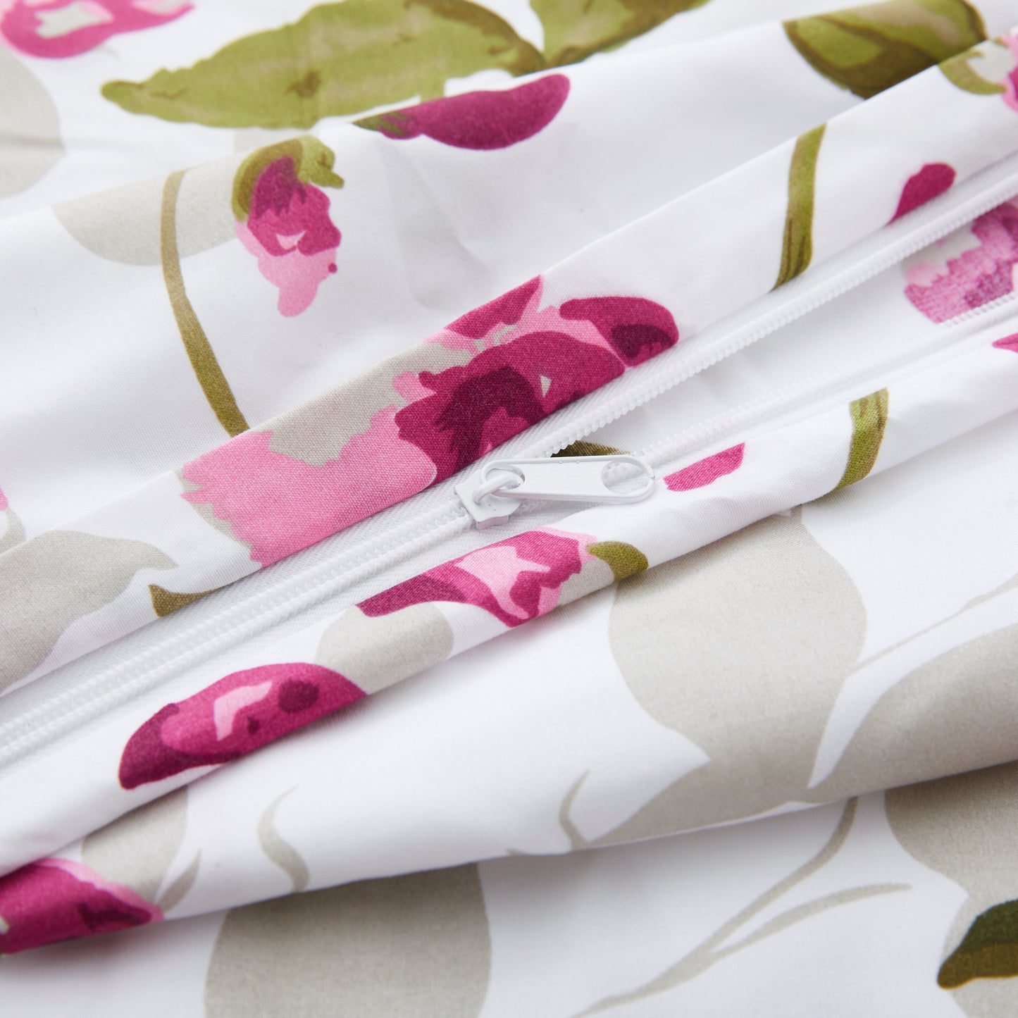 Printed Rayon from Bamboo Soft Bedding Silky Zipper All Season Duvet Cover Set, Pink Light Floral