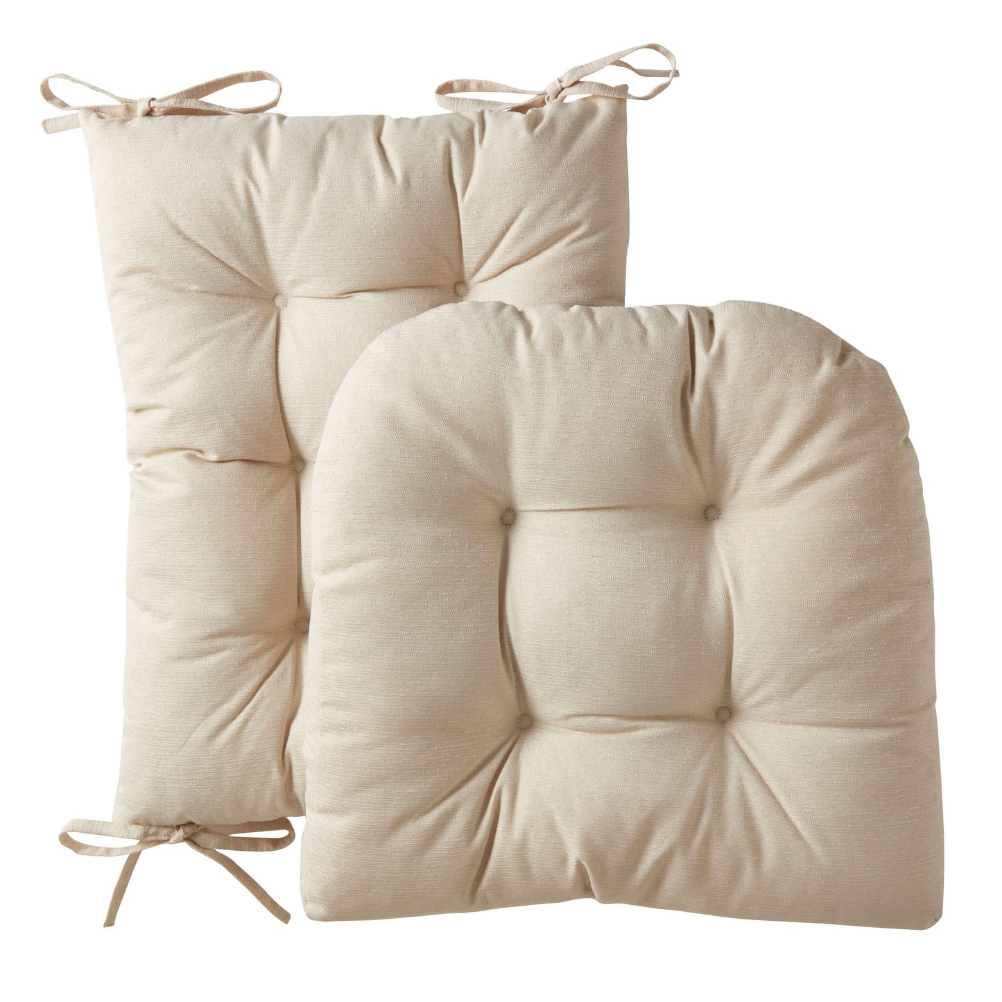 Rocking Chair Cushion Premium Comfortable Thick Nonslip Back Tufted High-Backed Lounger Seat Pads 2 Piece Set, Linen