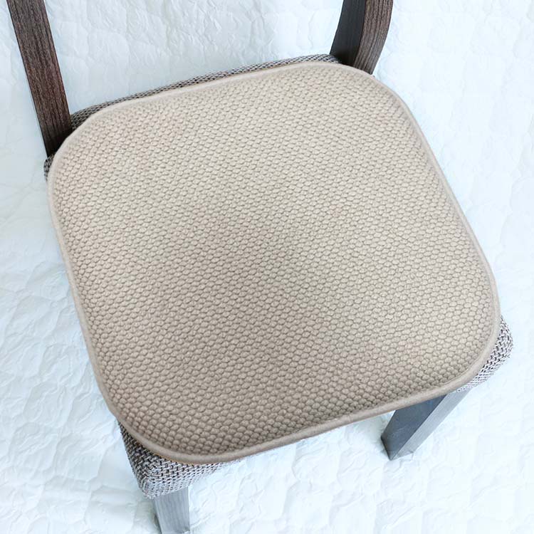 Memory Foam Honeycomb Premium Thick Chair Nonslip Rubber Back Seat Pads Kitchen Chair Cushion Set 16 x 16 Inch, Linen
