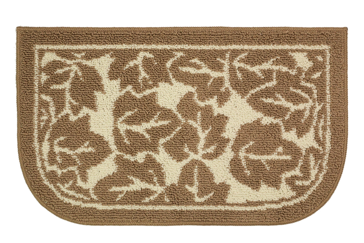 Decor Non-Slip Back Water Absorbent Soft Woven Runner Area Carpet Floor Mat Indoor Kitchen Rug, Taupe Maple Leaves Design