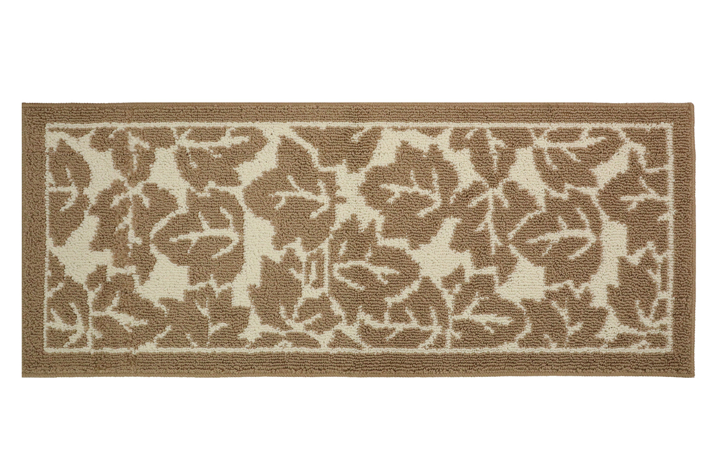 Decor Non-Slip Back Water Absorbent Soft Woven Runner Area Carpet Floor Mat Indoor Kitchen Rug, Taupe Maple Leaves Design