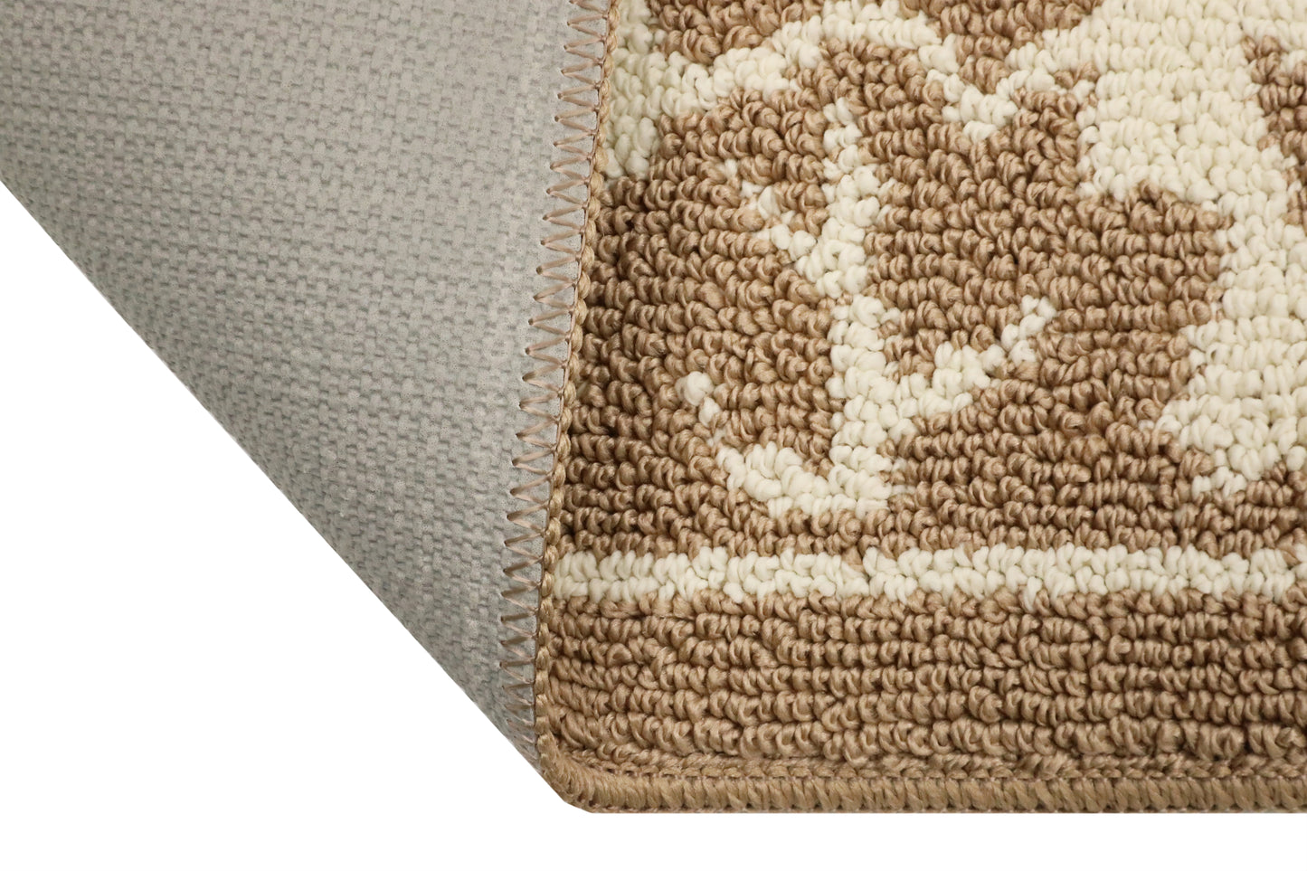 Decor Non-Slip Back Water Absorbent Soft Woven Runner Area Carpet Floor Mat Indoor Kitchen Rug, Taupe Maple Leaves Design