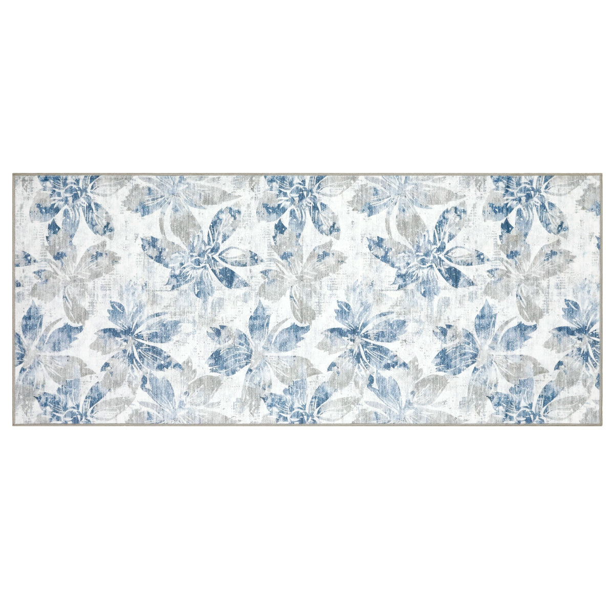 Decor Non-Slip Back Soft Runner Area Carpet Floor Area Rug Indoor Accent Decorative Mat, Blue Grey Floral