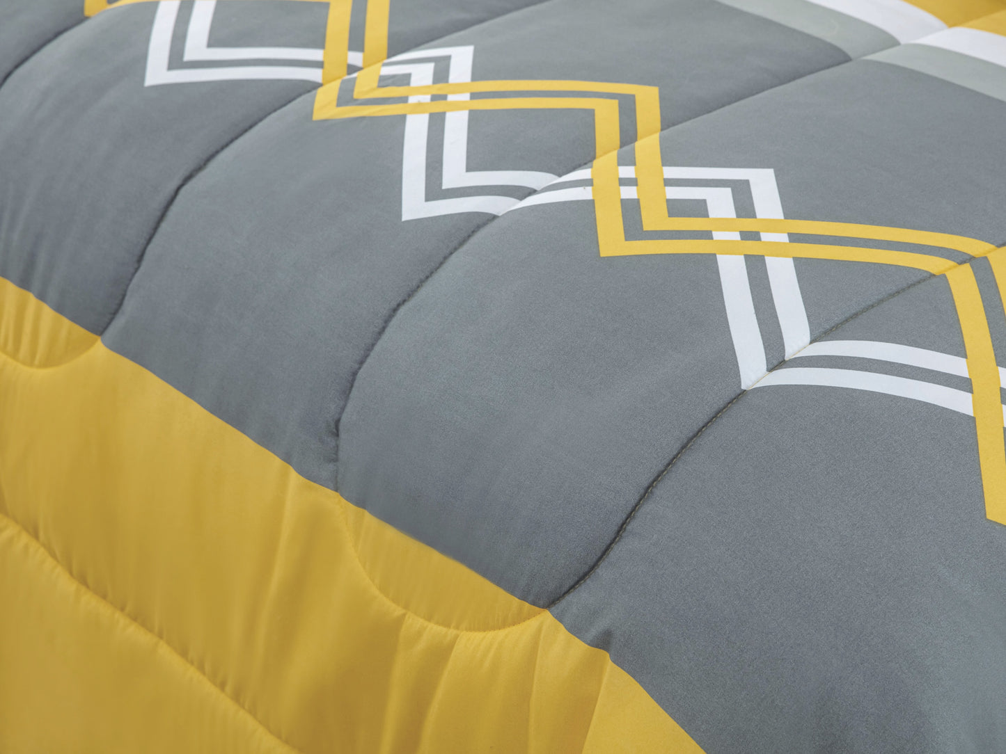 Printed Bed in a Bag Soft Luxury Fluffy Goose Down Alternative Comforter and Sheet Set, Modern Stripes Geometric Pattern